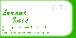 lorant knie business card